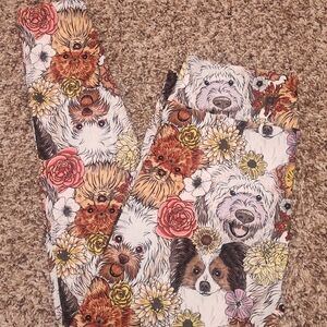 LuLaRoe Multicolor Dog Print Leggings